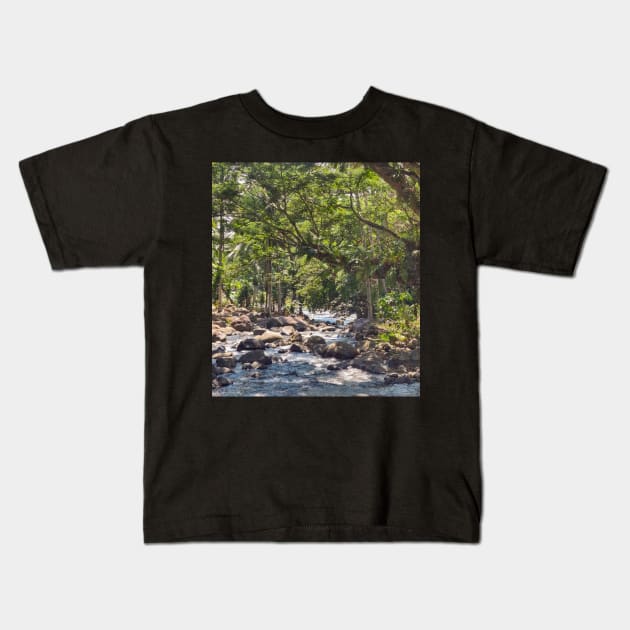 Mountain Stream, Jasaan, Misamis Oriental, Mindanao, Philippines Kids T-Shirt by Upbeat Traveler